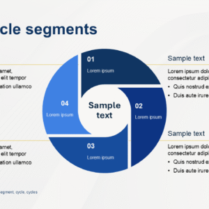 Four circle segments Slide PowerPoint Template